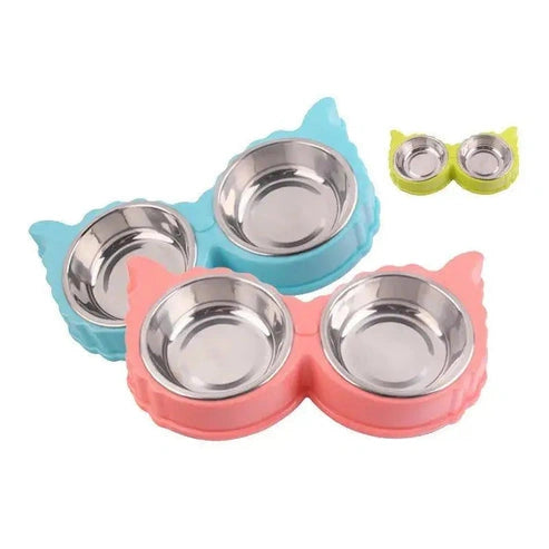 Aaponminimarket Sleek Dual Pet Bowl Station for Food and Water Convenience