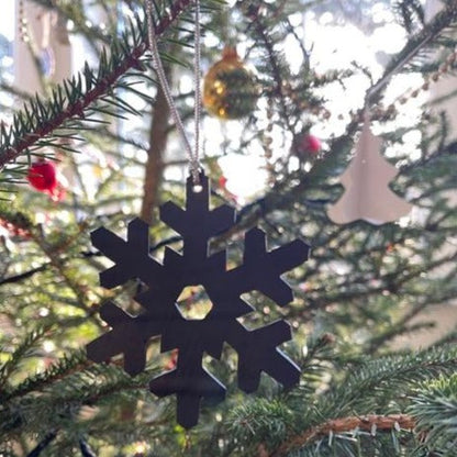Snowflake Upcycled Inner Tube Christmas Decoration – view 2