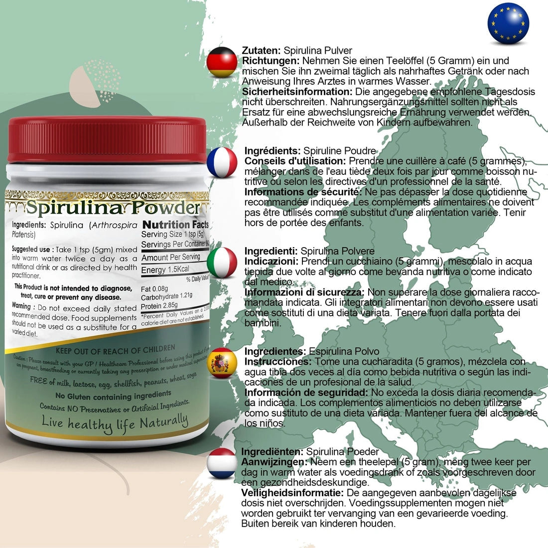DivyaHerb Spirulina Powder 100g for Daily Vitality
