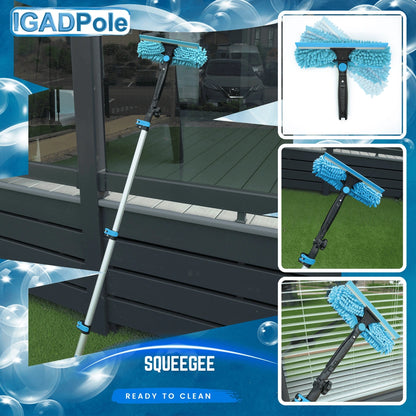 17ft (5m) Window Cleaning Pole with Squeegee Kit