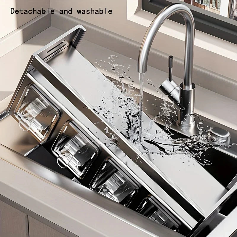 Aapon mini market -Stainless Steel Wall-Mounted Spice Rack