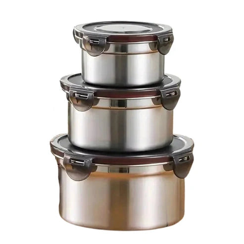 Aaponminimarket Stainless Steel Food Storage Set (3pcs)
