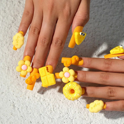 Strawberry & Bear Themed Fake Nails