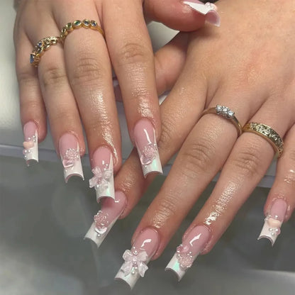 Strawberry & Bear Themed Fake Nails