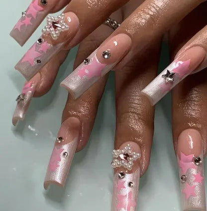 Strawberry & Bear Themed Fake Nails