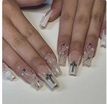 Strawberry & Bear Themed Fake Nails