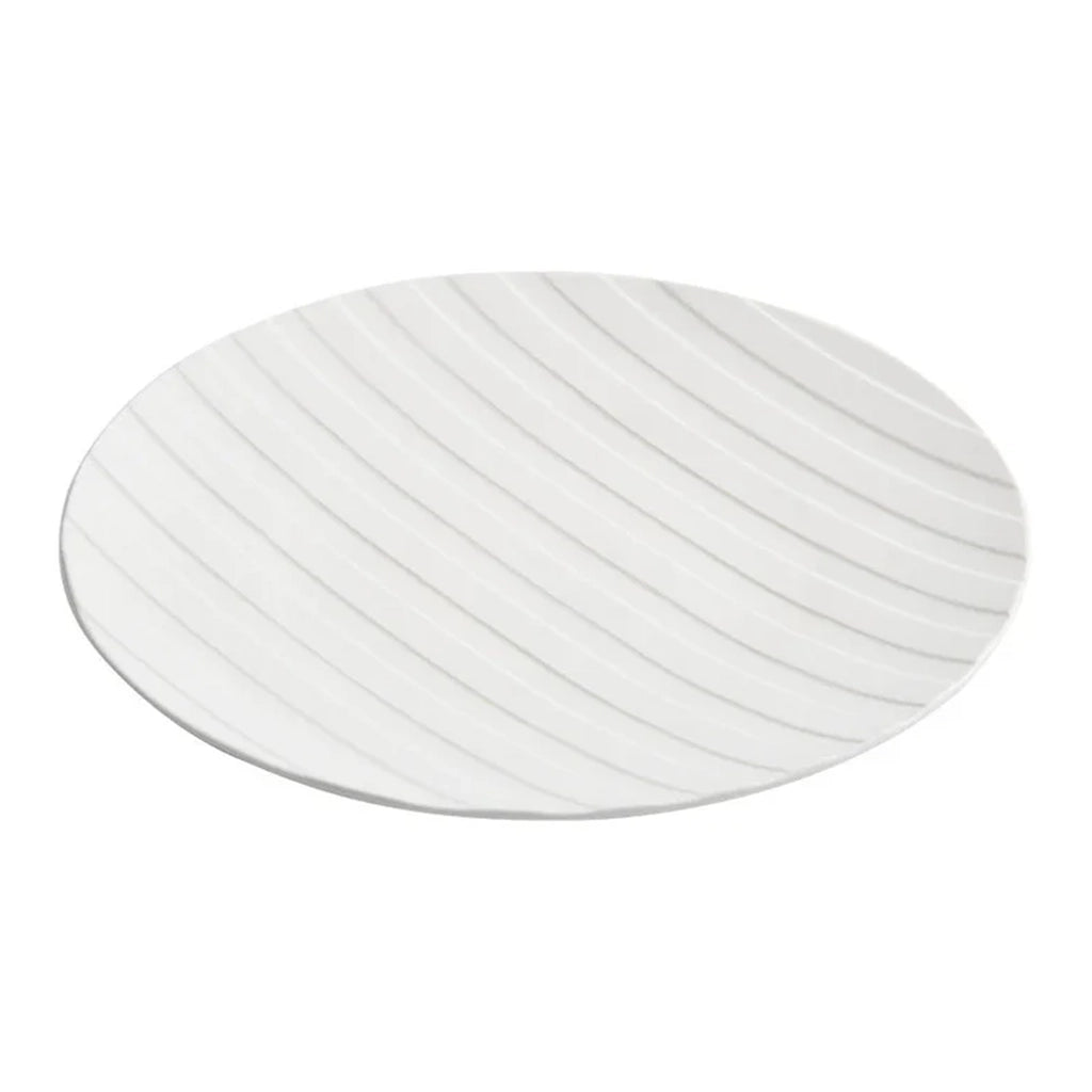 Aapon mini market - Stripe Relief White Ceramic Plate
