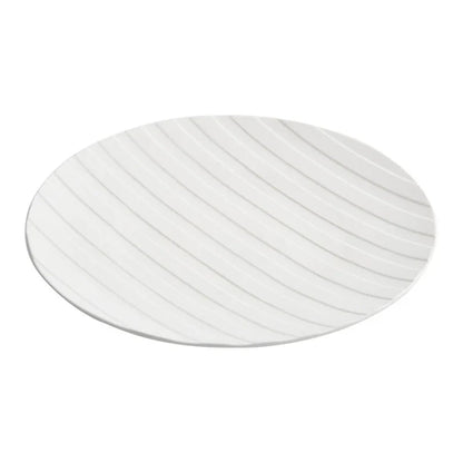 Aapon mini market - Stripe Relief White Ceramic Plate