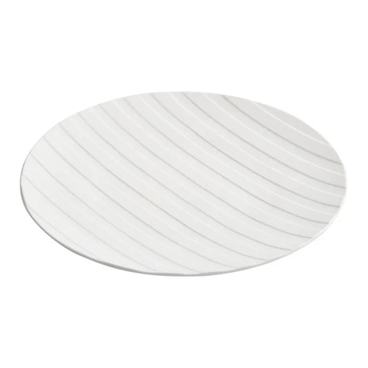 Aapon mini market - Stripe Relief White Ceramic Plate