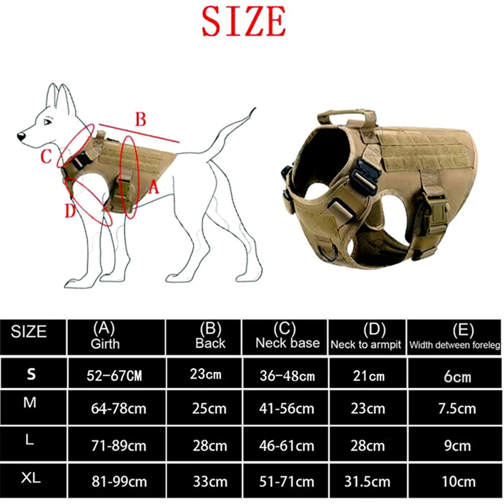 Tactical Military Dog Harness and Leash Set