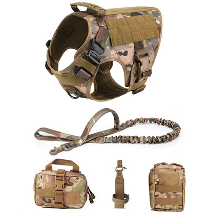 Tactical Military Dog Harness and Leash Set