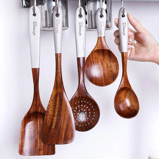 Aaponminimarket Teak Lacquer Kitchen Utensils