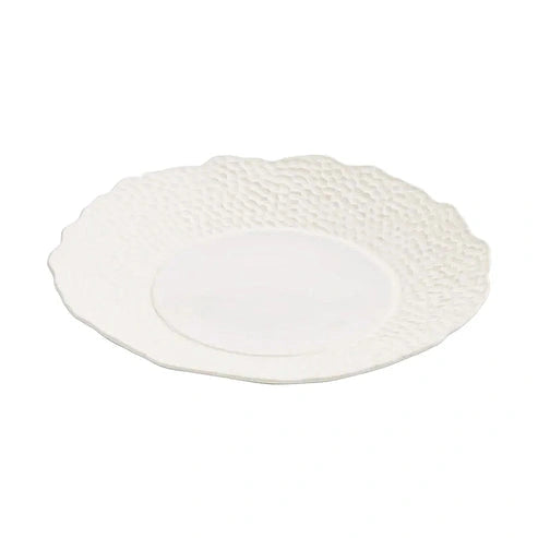 Aaponminimarket Textured Ceramic Dinner Plate