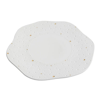 Aapon mini market -Textured Wave-Edge Porcelain Dinner Plate