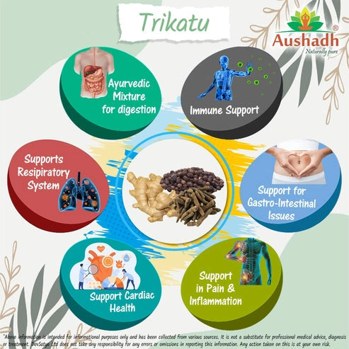 Aaponminimarket Aushadh Trikatu Capsules (Three Spices) Digestion & Absorption Support - Vegan, Gluten Free, Non-GMO, 60 Capsules