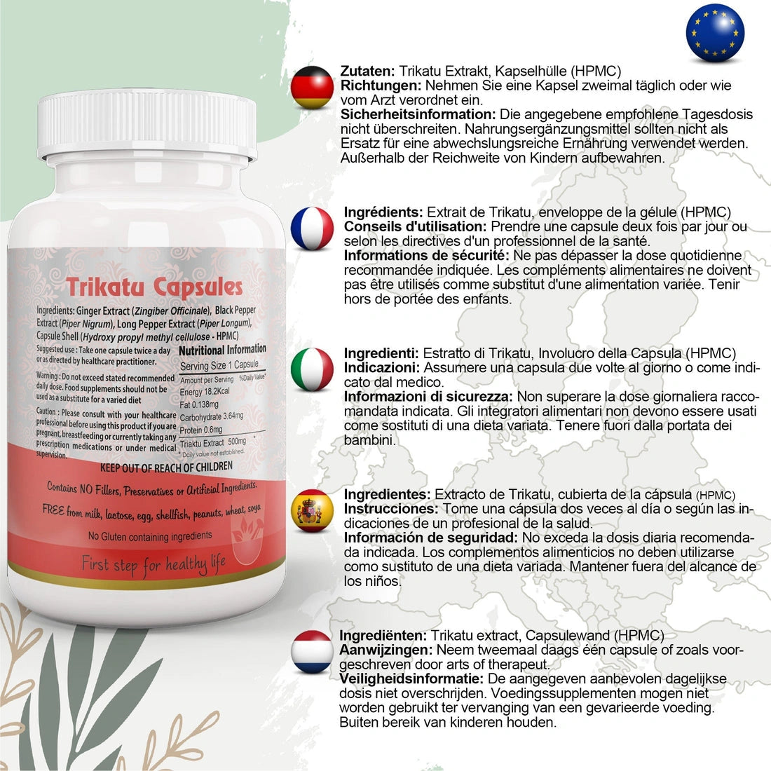 Aaponminimarket Aushadh Trikatu Capsules (Three Spices) Digestion & Absorption Support - Vegan, Gluten Free, Non-GMO, 60 Capsules