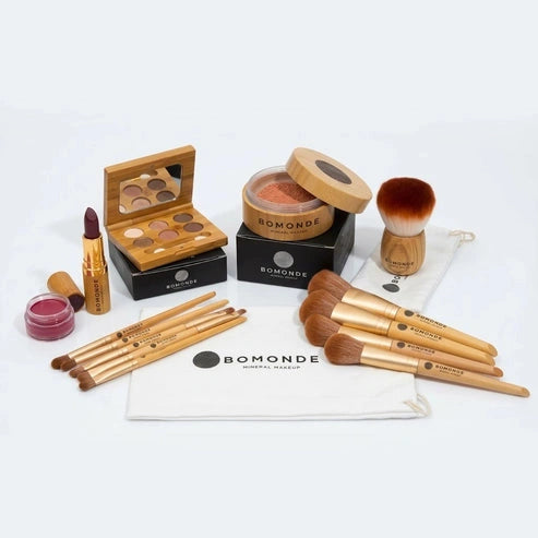 Ultimate Vegan Mineral Makeup Set with Brushes & Custom Colors