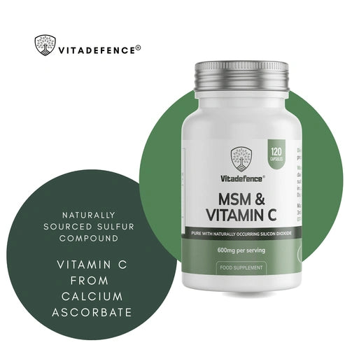Aaponminimarket MSM + Vitamin C | Vegan Capsules – 120 Count