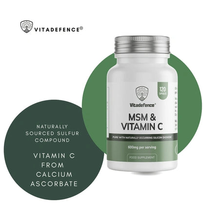 Aaponminimarket MSM + Vitamin C | Vegan Capsules – 120 Count