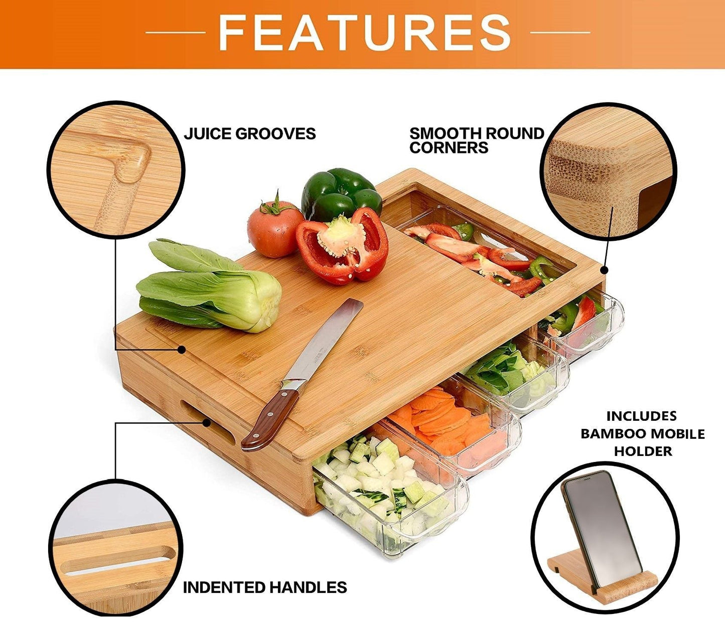Aapon mini market -NNEDSZ Large Bamboo Cutting Board
