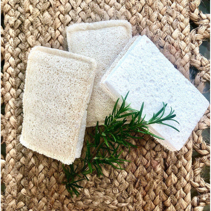 Aapon Mini Market Ltd - NNEDSZ Natural Loofah Cellulose Sponges (Pack of 3) | Eco Cleaning