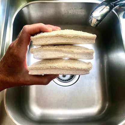 Aapon Mini Market Ltd - NNEDSZ Natural Loofah Cellulose Sponges (Pack of 3) | Eco Cleaning