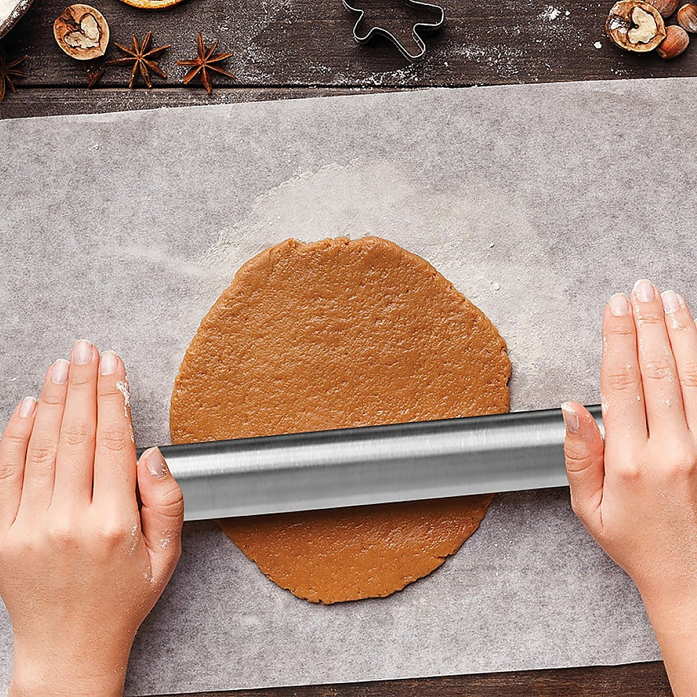 NNEDSZ Professional Rolling Pin for Baking Premium 304 Stainless Steel Kitchen Rod