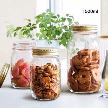 Aapon mini market -Bulk 12 Glass Storage Jars 1500ml Screw Lid