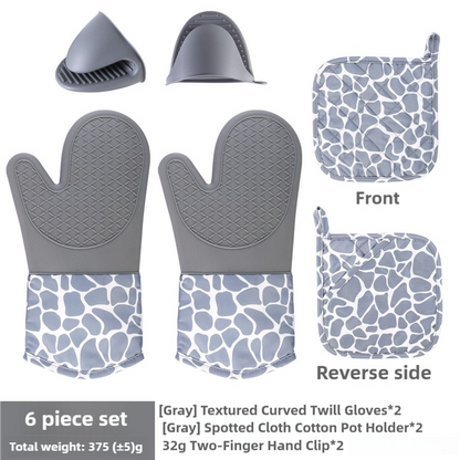 Aapon mini market - NNEDSZ Grey 6-Piece Set Silicone Oven Mitts