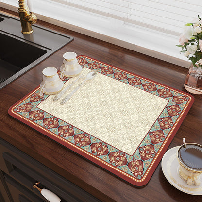 Aapon mini market -NNEDSZ Red patterns Kitchen Drying Mat