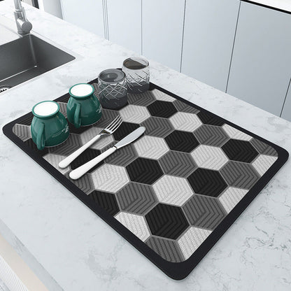 Aapon mini market -NNEDSZ Hexagonal patterns Kitchen Drying Mat