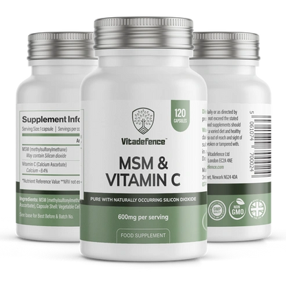Aaponminimarket MSM + Vitamin C | Vegan Capsules – 120 Count