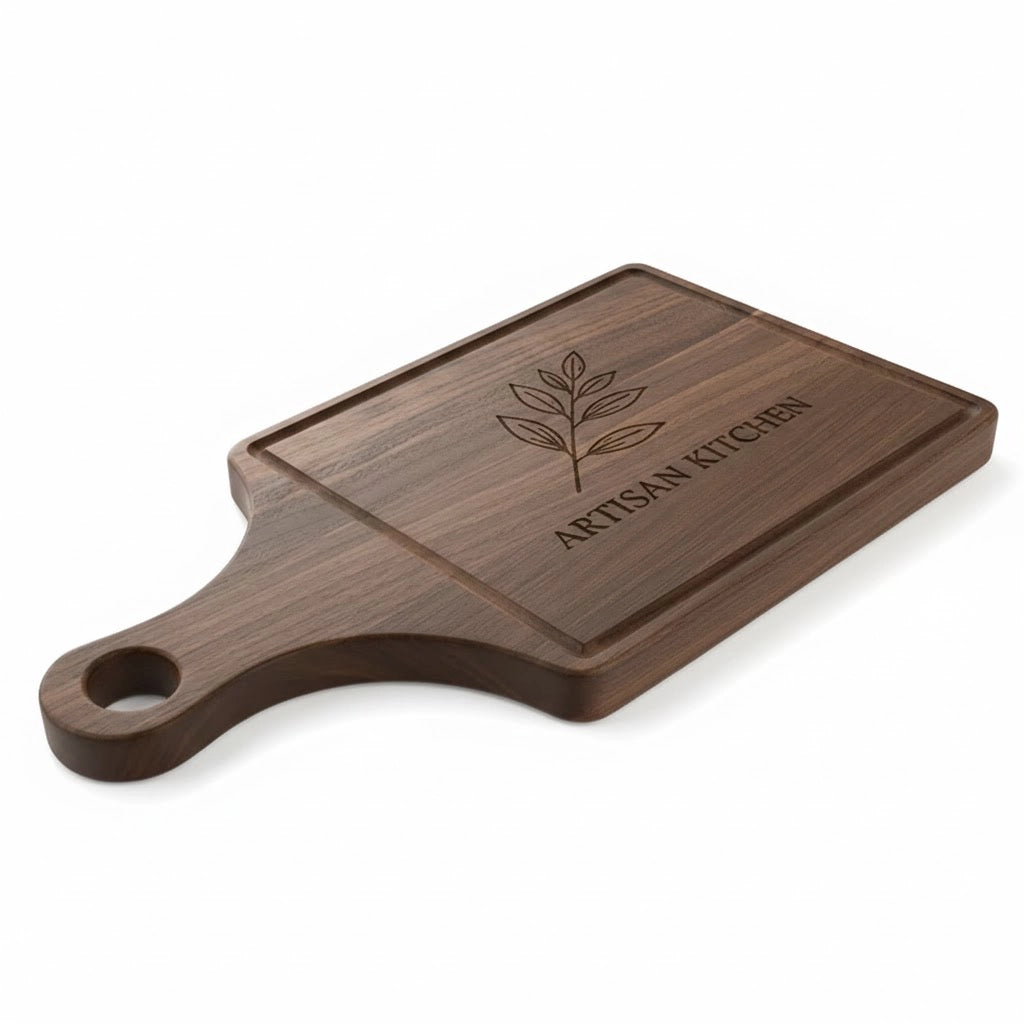 Aapon mini market - Walnut Paddle Cutting Board (13×12×7)