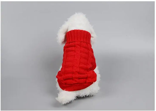 Warm Knit Dog Sweater for Winter Outdoor Use