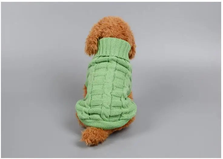 Warm Knit Dog Sweater for Winter Outdoor Use