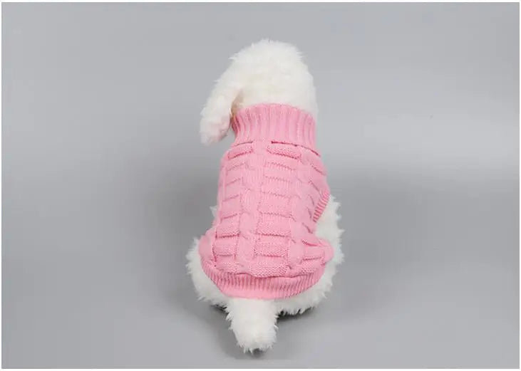 Warm Knit Dog Sweater for Winter Outdoor Use