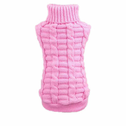 Warm Knit Dog Sweater for Winter Outdoor Use