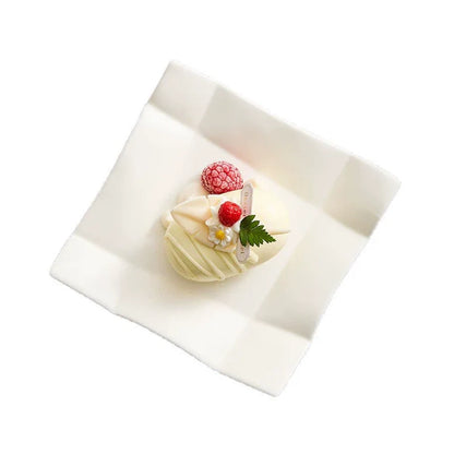 Aapon mini market - Wave-Edge Square Dessert Plate 5.5