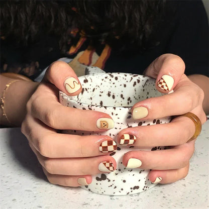 White Floral Press-On Nails