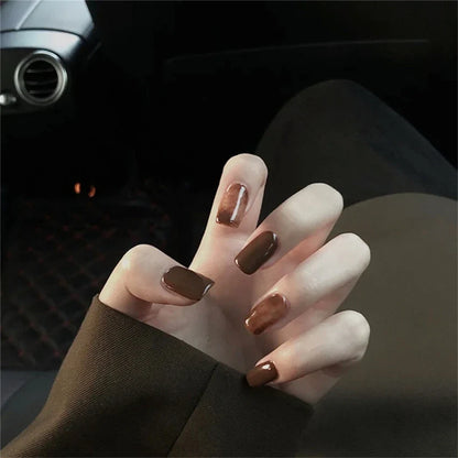 White Floral Press-On Nails