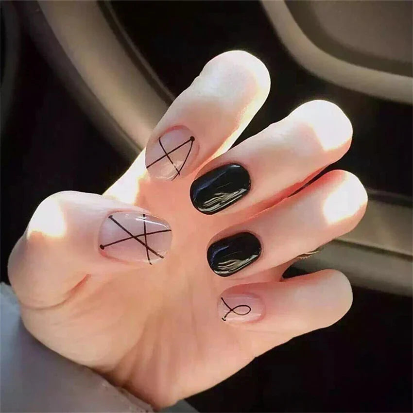 White Floral Press-On Nails
