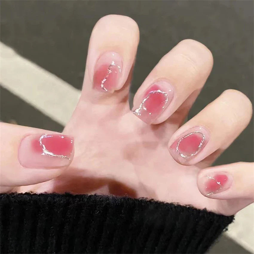 White Floral Press-On Nails