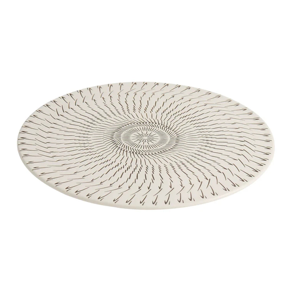 Aapon mini market - White Radiating Pattern Ceramic Dinner Plate