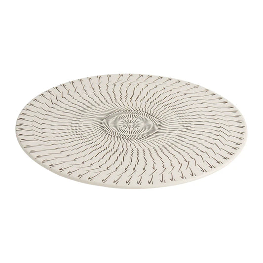 Aapon mini market - White Radiating Pattern Ceramic Dinner Plate