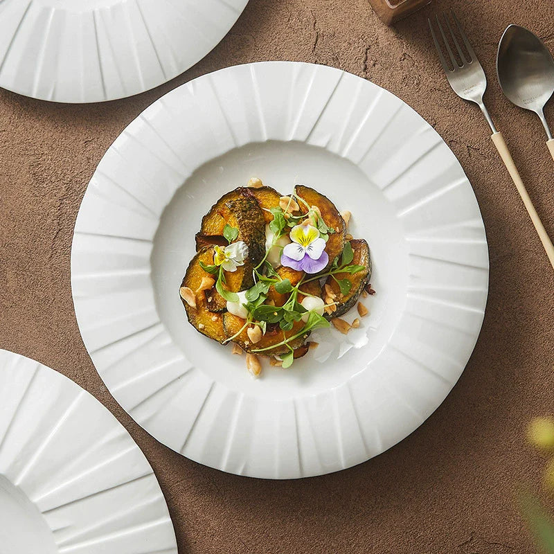 15 Inch Plate Elegant Ceramic Radiating Rim Dinner & Serving Plate | Buy in the UK ...