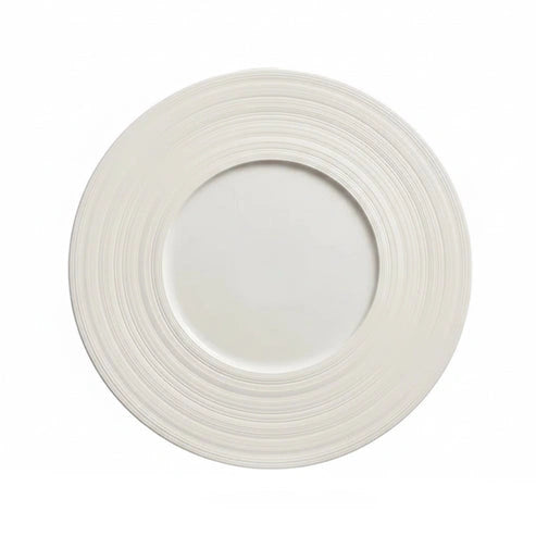 Aaponminimarket Wide-Rim Brushed Ceramic Plate