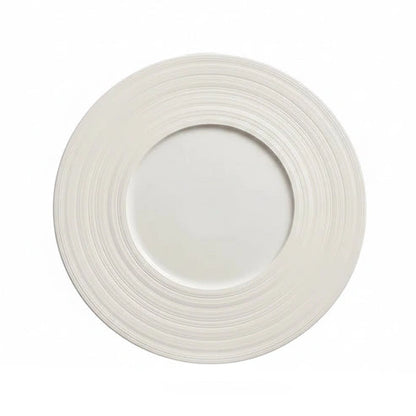 Aaponminimarket Wide-Rim Brushed Ceramic Plate