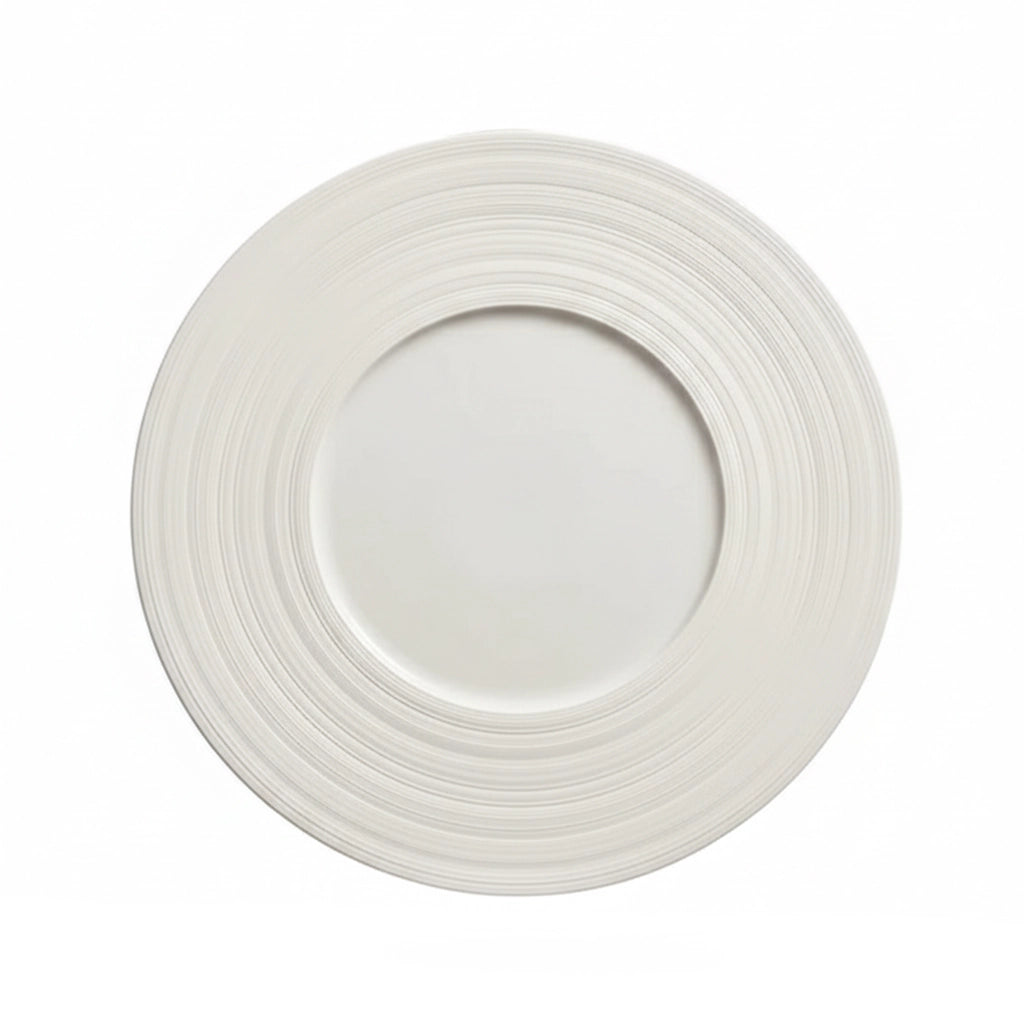 Aapon mini market - Wide-Rim Brushed Ceramic Plate 