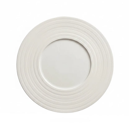 Aapon mini market - Wide-Rim Brushed Ceramic Plate 