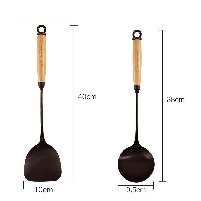 Aapon mini market -Wooden Handle Kitchen Utensils Set